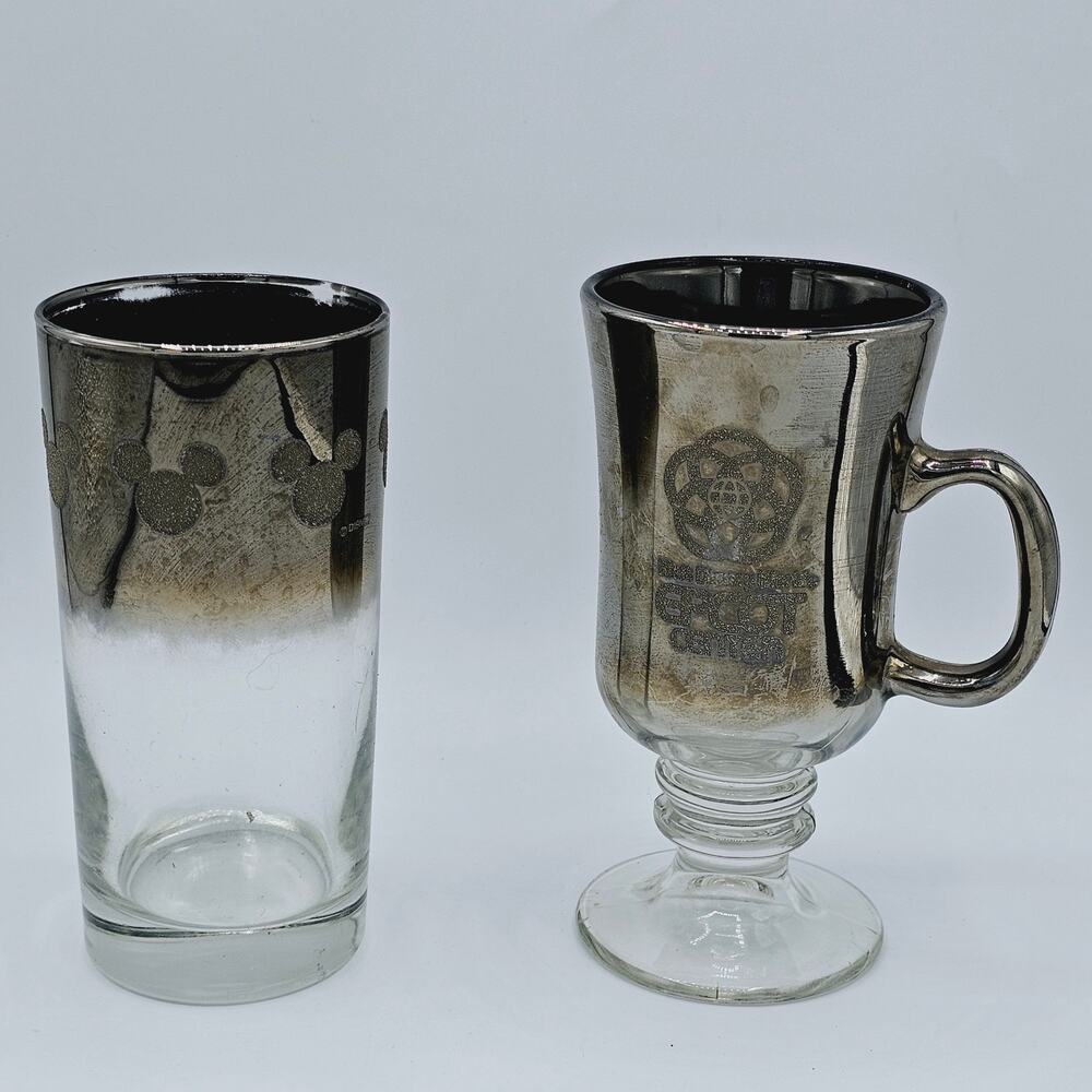 Disney Vintage Two Toned Tumbler and Footed Mug Vintage Metallic